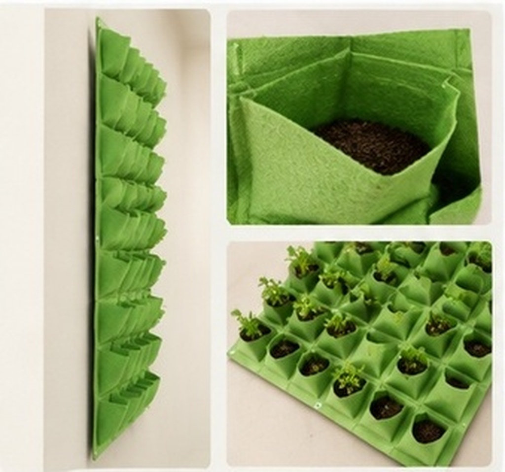 Grow Bag - 64-kieszeniowa, montowana na ścianie, nietkana filcowa
