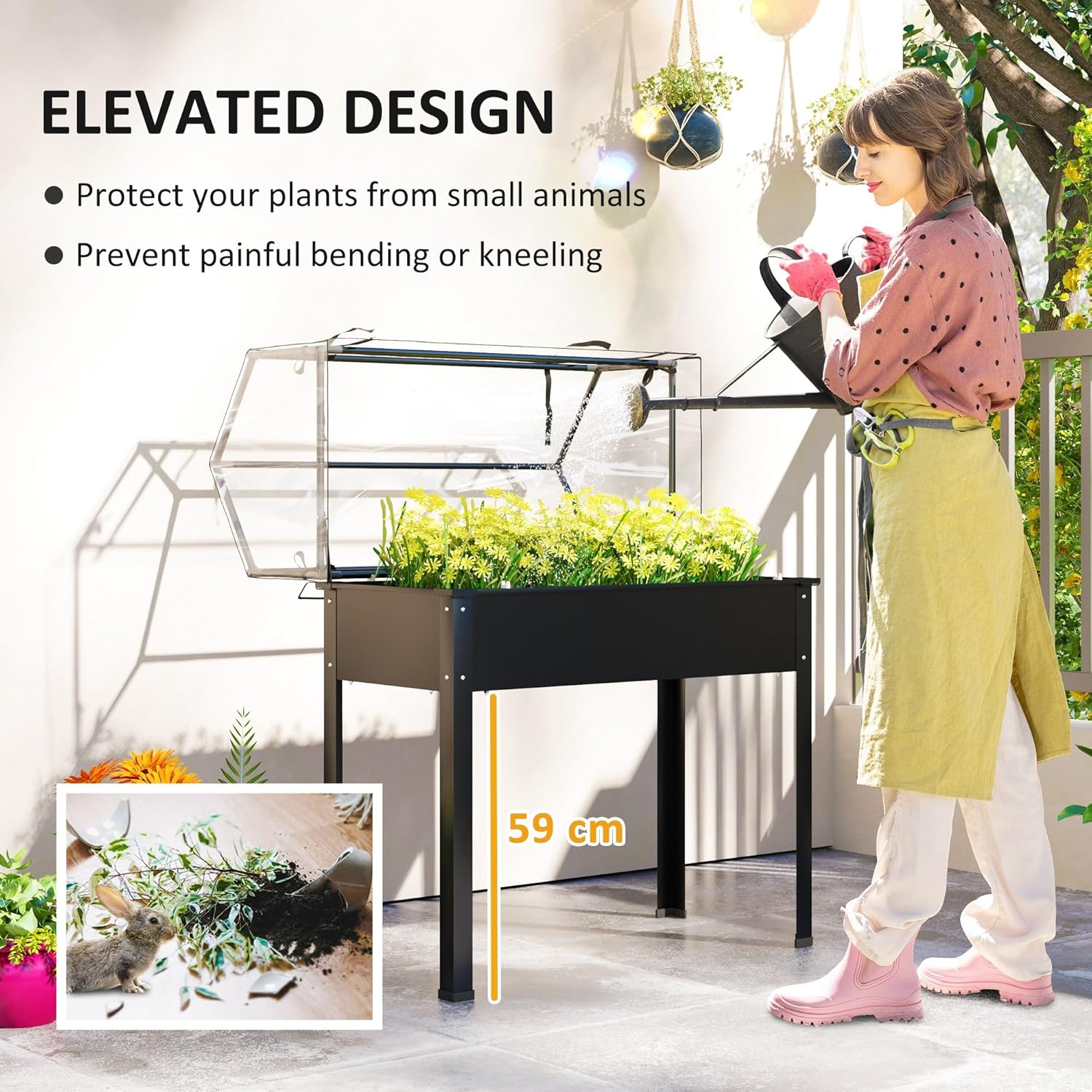 Do użytku na zewnątrz - Czarna – Raised Garden Bed recenzja i cena